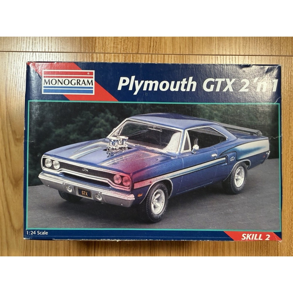 Vintage Monogram 1/24 Plymouth GTX 2'n1 Model Kit #2730 Partially Started